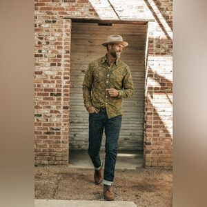 VINTAGE Simpsons Men’s US Small Paisley Patterned Button Down Shirt Unique EUC